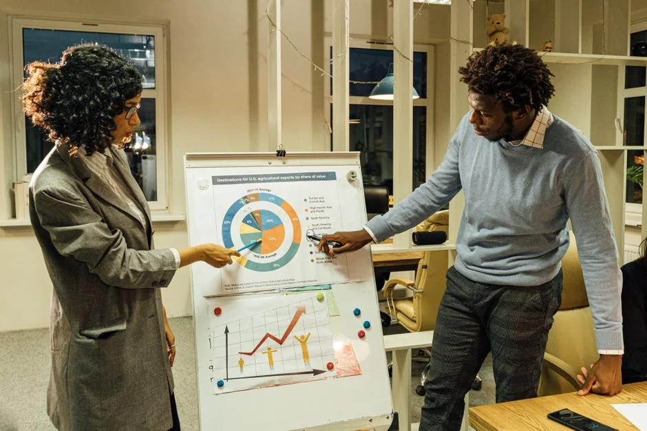Abstract visualization of data analytics with graphs and charts showing dynamic growth.